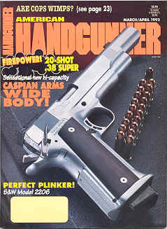 American Handgunner March April 1992 Cover